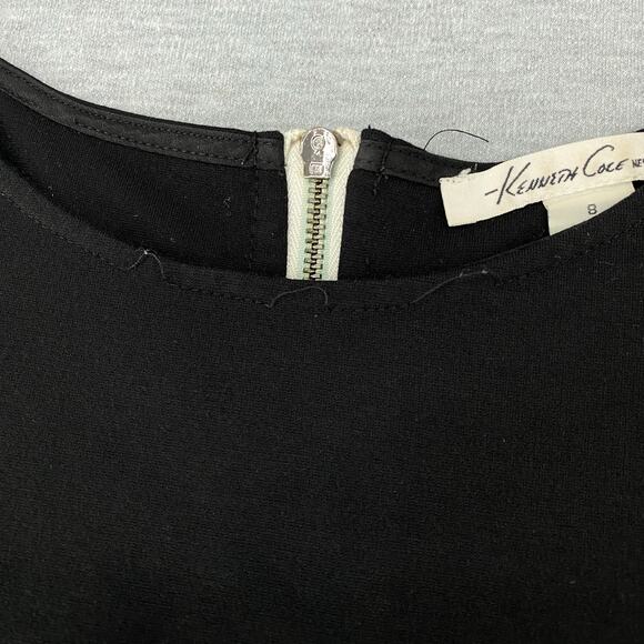 Kenneth Cole New York Women's 8 Sleeveless Dress Black Ruched Business Classic - Picture 4 of 8